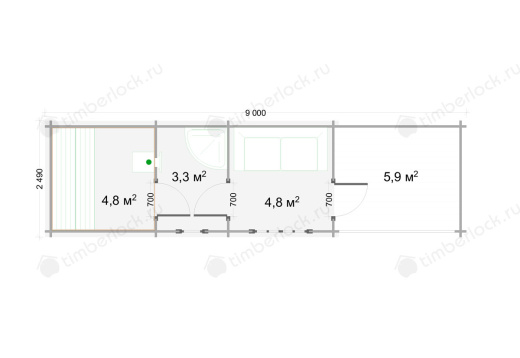 Деревянная дачная баня БА-259-1 