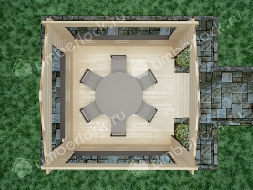 Беседка для дачи Б-33-1 3х3м площадью 7.3 Беседка для дачи Б-33-1