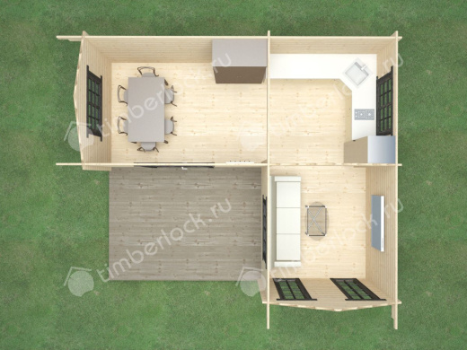 Садовый домик из бруса С-76 