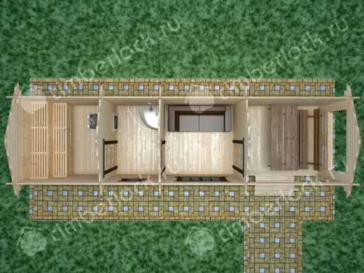 Деревянная дачная баня БА-259-1 