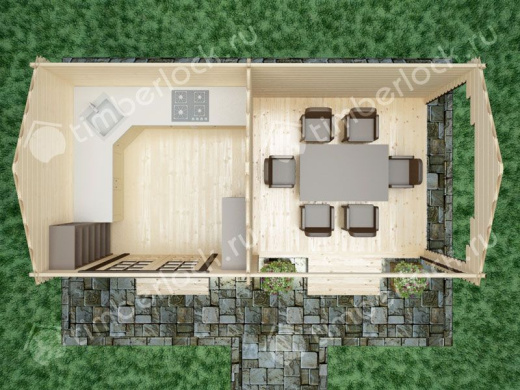 Садовый домик с верандой С-33-3 