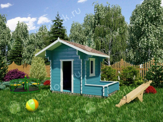 Детский домик из дерева «Избушка» 1.5х2м площадью 1.4 Детский домик из дерева «Избушка»