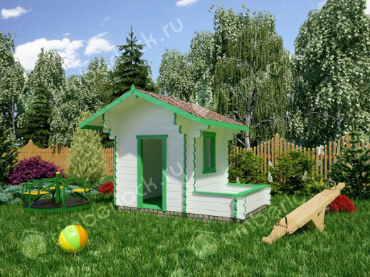 Детский домик из дерева «Избушка» 1.5х2м площадью 1.4 Детский домик из дерева «Избушка»