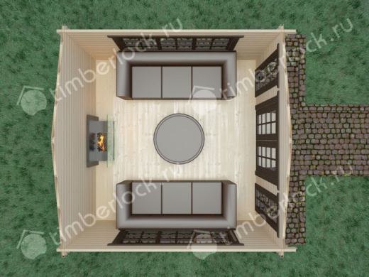 Беседка закрытая Б-44-3 4х4м площадью 13.8 Беседка закрытая Б-44-3