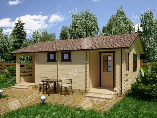 Пляжный домик П-7353 7.3х5.3м площадью 34.6 Пляжный домик П-7353